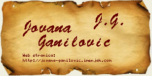 Jovana Ganilović vizit kartica